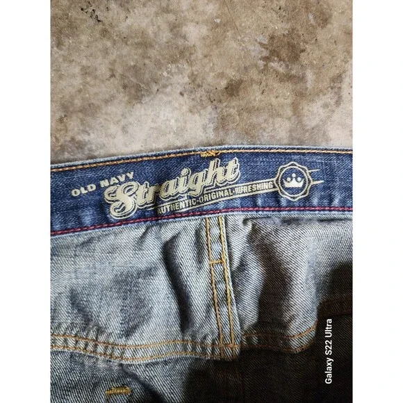 VTG Old Navy Straight Jeans Men Size 40 Medium Wash  Inseam 28 - Picture 6 of 8